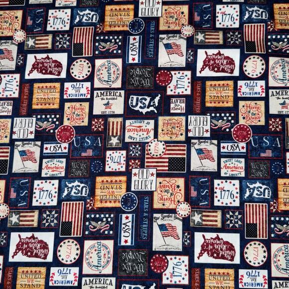 American Freedom Patch Work by Marshall Dry Goods - 1 Yard - Flag, USA, Map 1776 - Picture 2 of 6